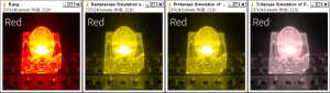 紅色LED在各種色覺下的模擬視圖